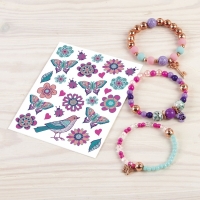 Set creativ de bratari cu pandantiv, 95 piese, multicolor, Make it Real 1202